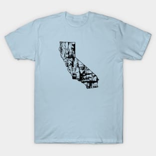 Rock Climbing California Rock Climber State Map Climb Art T-Shirt